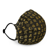 Load image into Gallery viewer, Oaxaca Alphabets - Vintage Gold | Face Mask
