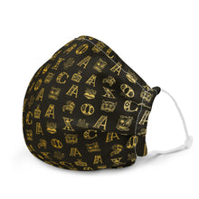 Load image into Gallery viewer, Oaxaca Alphabets - Vintage Gold | Face Mask
