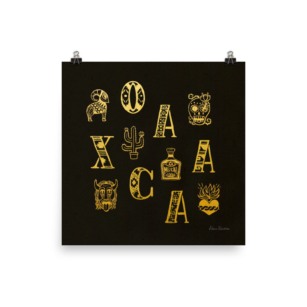 Oaxaca Alphabets - Vintage Gold | Art Print