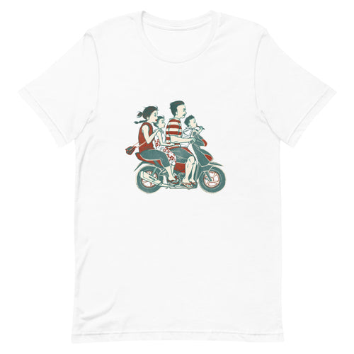 People of Bali - Family Ride | Short-Sleeve Unisex T-Shirt - Akane Yabushita Online Shop