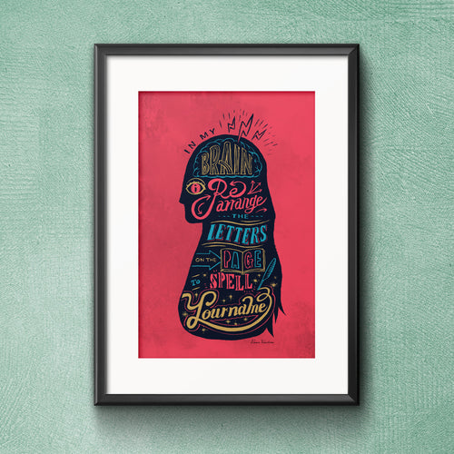 In My Brain I Rearrange the Letters on the Page to Spell Your Name | Art Print - Akane Yabushita Online Shop