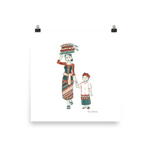 Load image into Gallery viewer, People of Bali - Balinese Mum and a Kid | Art Print - Akane Yabushita Online Shop
