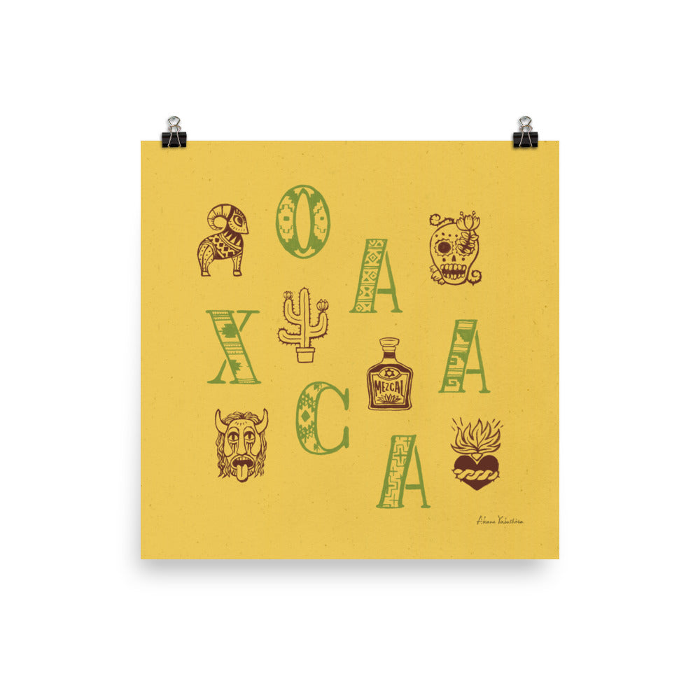 Oaxaca Alphabets - Wild Yellow | Art Print