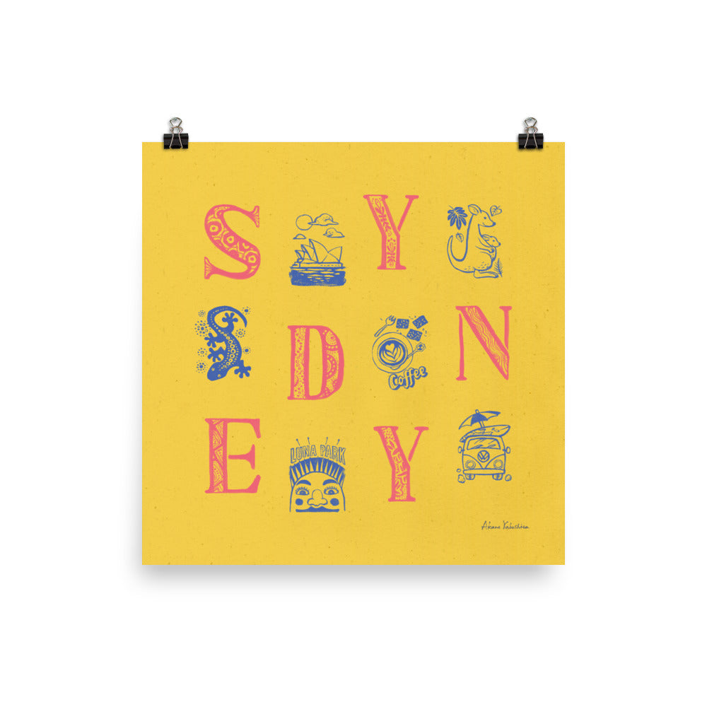 Sydney Alphabets - Bright Yellow | Art Print