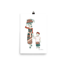 Load image into Gallery viewer, People of Bali - Balinese Mum and a Kid | Art Print - Akane Yabushita Online Shop
