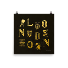 Load image into Gallery viewer, London Alphabets - Vintage Gold | Art Print
