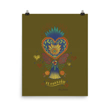 Load image into Gallery viewer, Mexican Heart Tassel (Corazon) - Blue | Art Print - Akane Yabushita Online Shop
