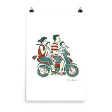 Load image into Gallery viewer, People of Bali - Family Ride | Art Print - Akane Yabushita Online Shop
