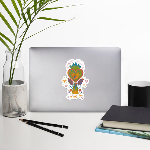 Mexican Heart Tassel (Corazon) - Green | Sticker - Akane Yabushita Online Shop
