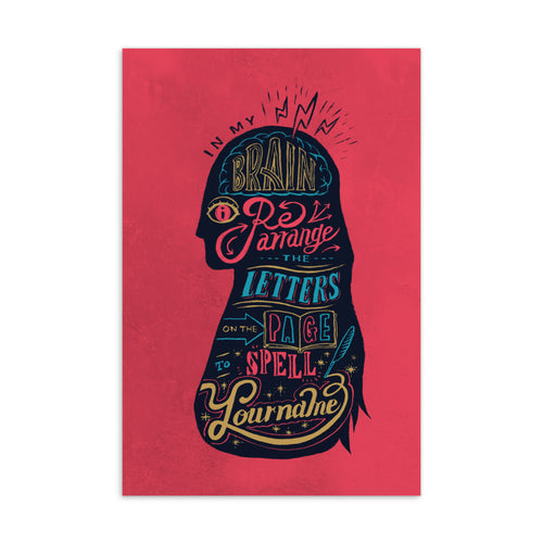 In My Brain I Rearrange the Letters on the Page to Spell Your Name | Postcard | Akane Yabushita Online Shop