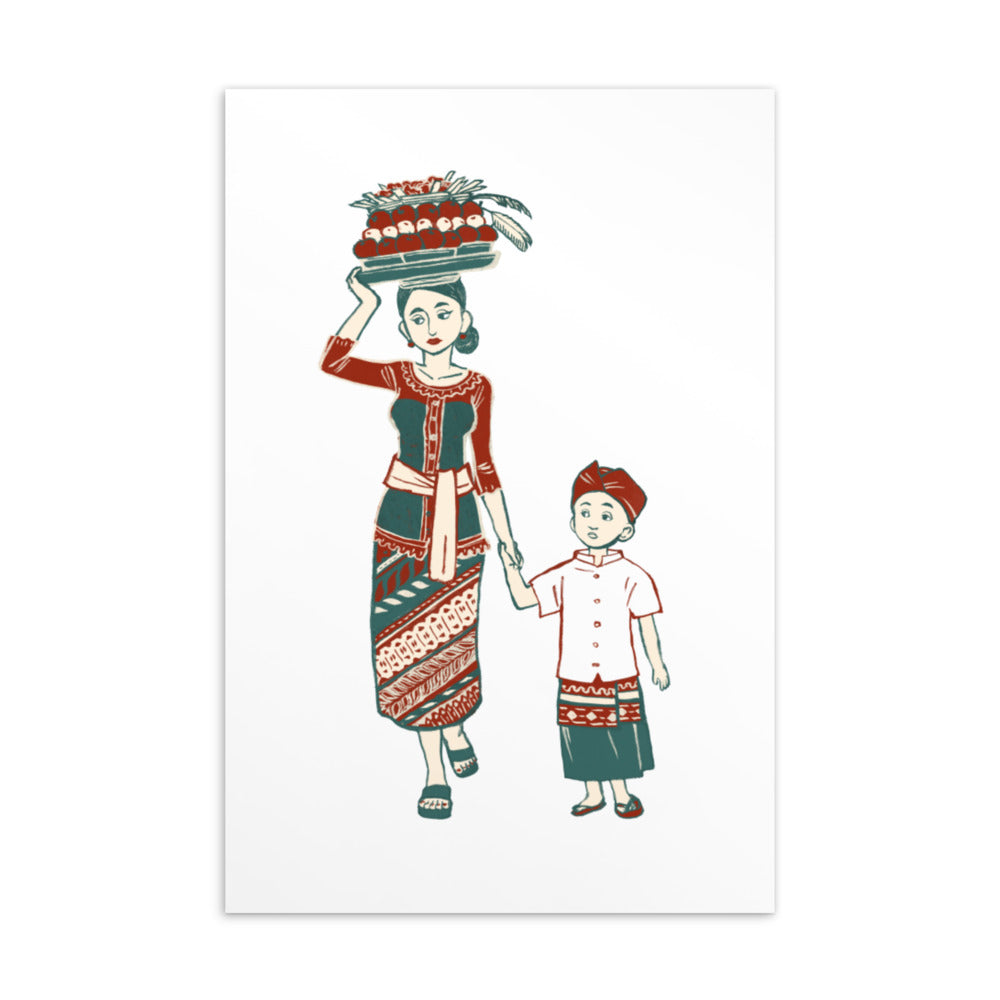 People of Bali - Balinese Mom and a Kid | Postcard
