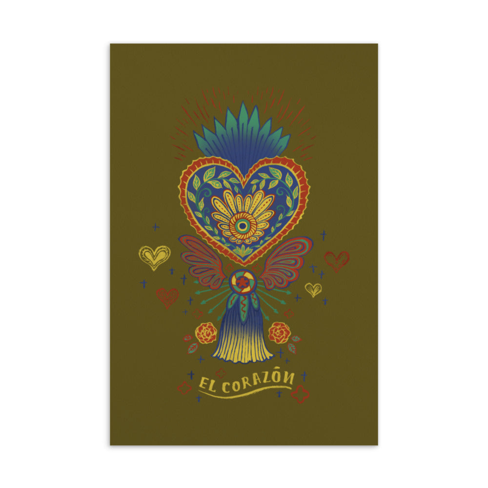 Mexican Heart Tassel (Corazon) - Blue | Postcard