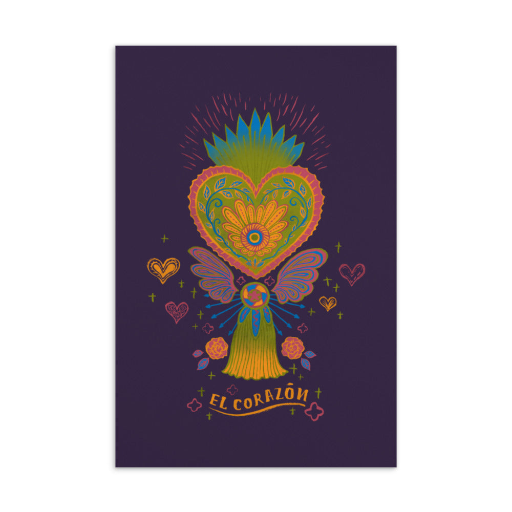 Mexican Heart Tassel (Corazon) - Green | Postcard
