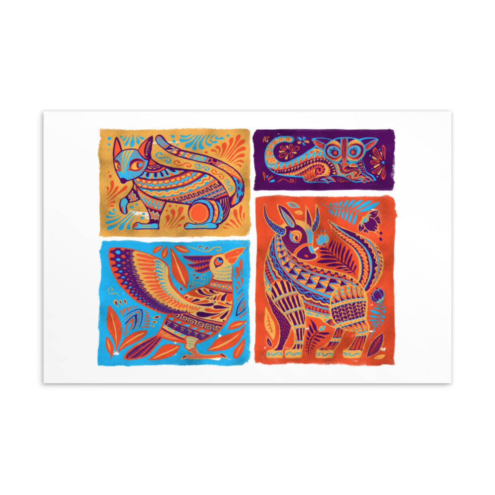 Alebrijes Animals - Vibrant Orange | Postcard