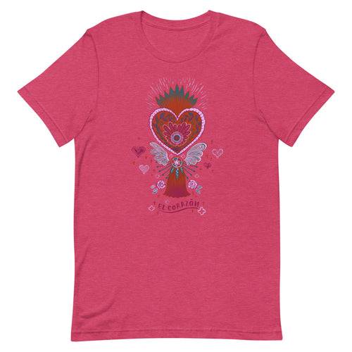 Mexican Heart Tassel (Corazon) - Pink | Short-Sleeve Unisex T-Shirt - Akane Yabushita Online Shop