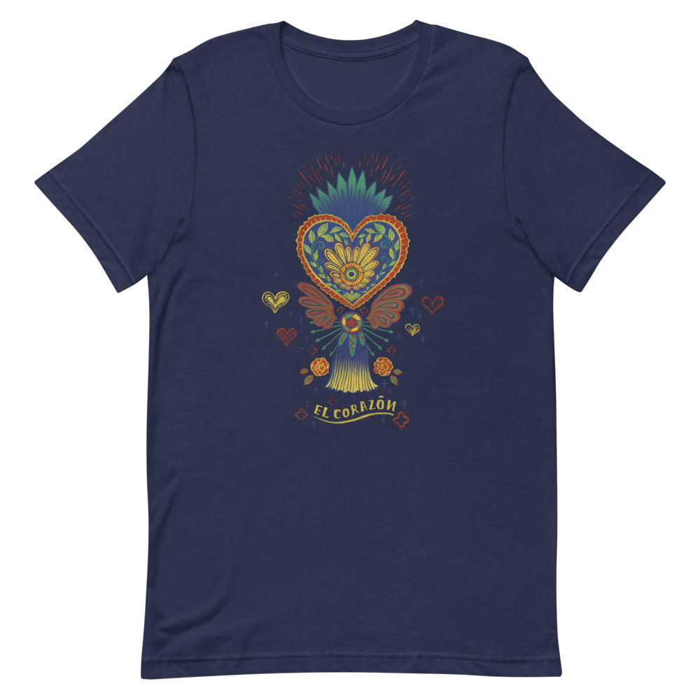 Mexican Heart Tassel (Corazon) - Blue | Short-Sleeve Unisex T-Shirt - Akane Yabushita Online Shop