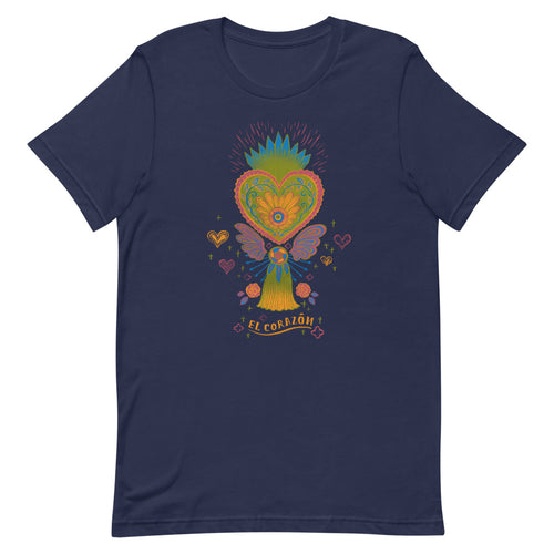 Mexican Heart Tassel (Corazon) - Green | Short-Sleeve Unisex T-Shirt - Akane Yabushita Online Shop